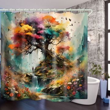 digital printing contemporary shower curtain