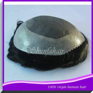 In stock human hair toupee,hair piece toupees,brazilian hair piece toupees