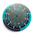 Dial de estilo deportivo azul y negro para reloj