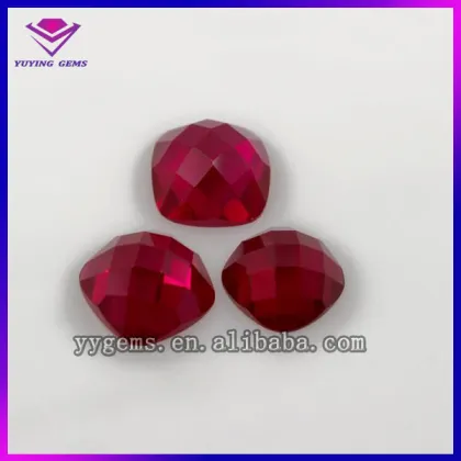Cushion shape Synthetic Corundum Pigeon Blood Red Ruby Stone Prices