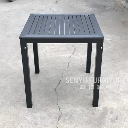 Plastic Wood Square Dining Table for Outdoor Furniture