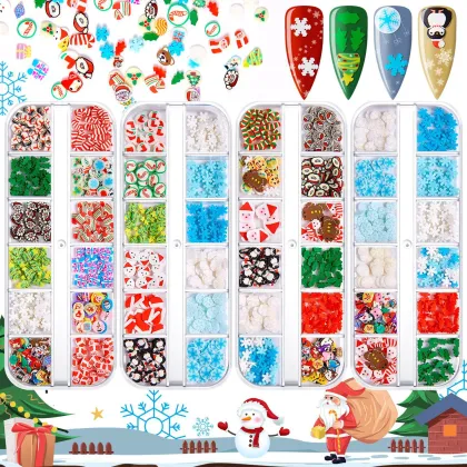 Newest Christmas Nail Art: Polymer Clay Designs for Holiday Slime Pottery