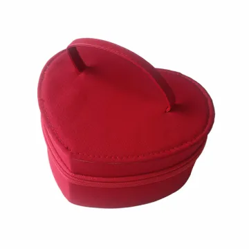 fabric Small Jewelry Beauty Case of custom jewelry bag with zipper and handle of eva jewelry box