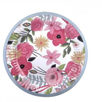 Party Paper Plate Flores 2