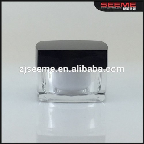 15g 30g 50g any color black cap clear body facial cream square jars