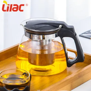 Lilac Free Sample glass tea pot with infuser
