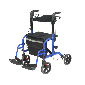 Folding Portable Rollator & Wheel Chair with Seat