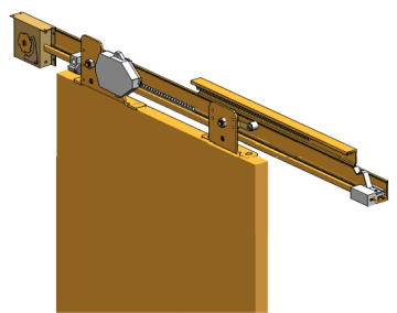 Semi-auto sliding door for interior wood door