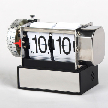 Small White Alarm Flipping Clock For Decor