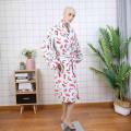 home solid custom flannel fleece waffle womens bathrobe