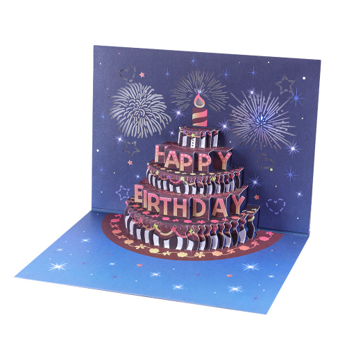 Születésnapi torta 3D pop-up kártya zenével