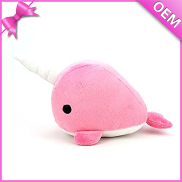 colourful soft material sea animal plush whale,narwhal plush toy