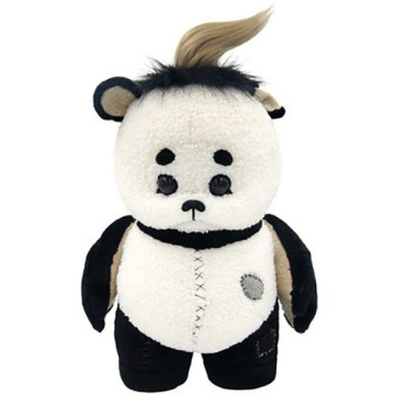 Decoración de juguetes de peluche de una muñeca en blanco y negro