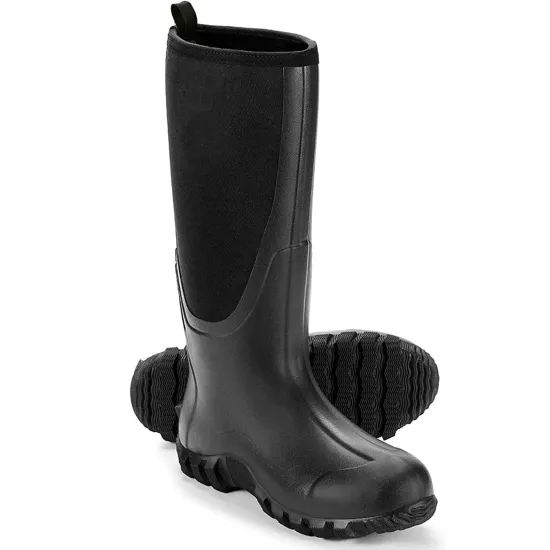 Multi-Season Waterproof Rubber Boots for Men with Steel Shank and 6mm Neoprene