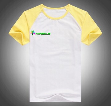 Polyester cottonT shirt,blank sublimation t shirt - Yellow