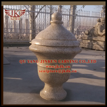 Quyang stone carving -H:80CM material of granite G682 landscape decoration flowerpot