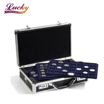 Lockable Aluminum Coin Case with Adjustable Traps - Professional Customization Aluminum Carrying Case