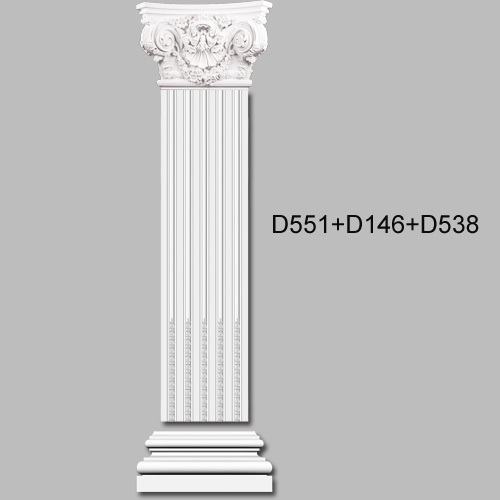 Grand chapiteau corinthien de pilastre en PU