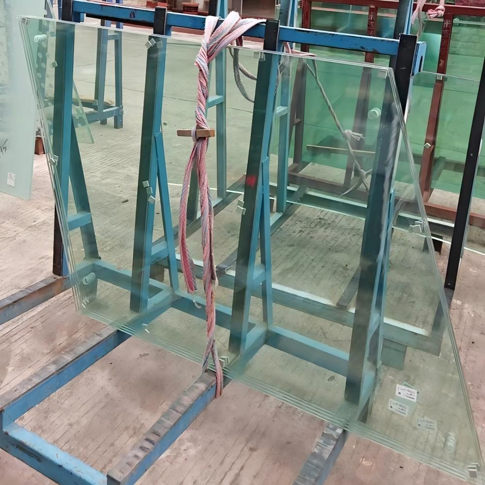 Custom-shaped cut transparent laminated glass