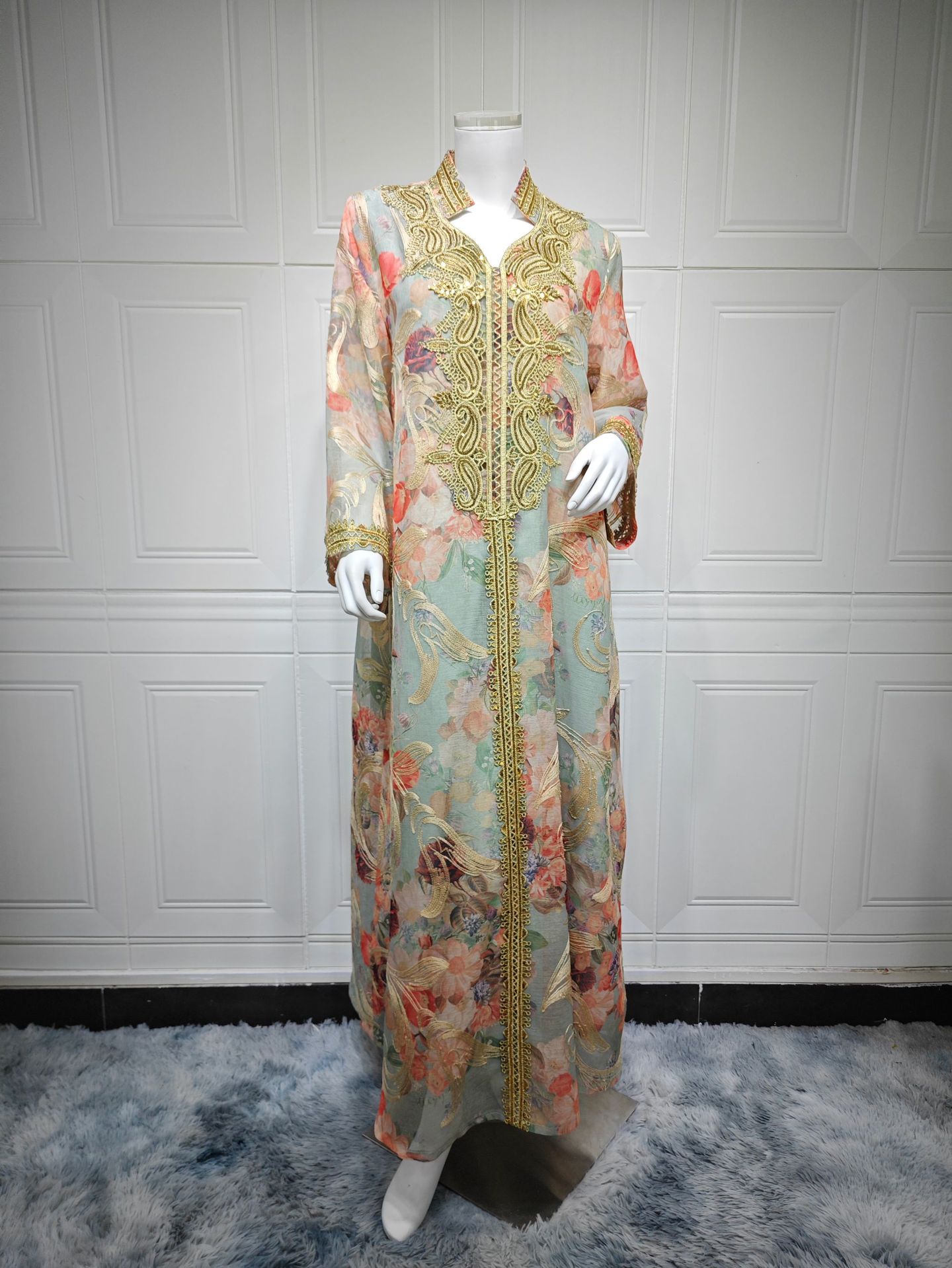 Printed Abaya Jalabiya Dress AB501 (5)