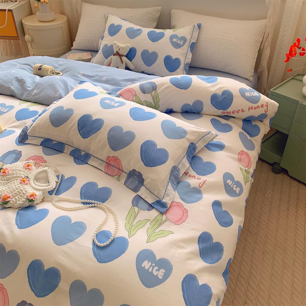 Blue Heart Sea patchwork bedding set