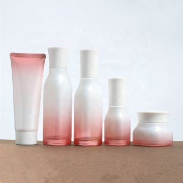 Factory Price Cosmetic Lotion Set: Pink Glass Bottles & Spray Jars (50g/100ml)