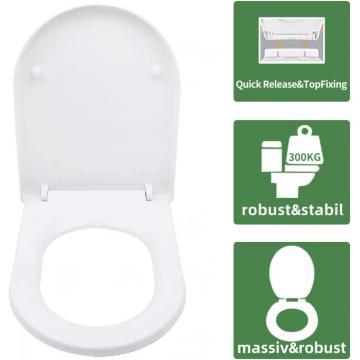 Fanmitrk Duroplast White D-Shape Toilet Siège