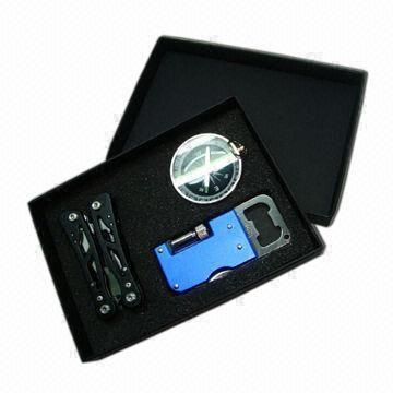 Multitool set with keychain, compass