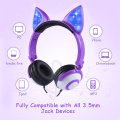 Headset Anak LED Kabel Aman Volume Terbatas 85dB