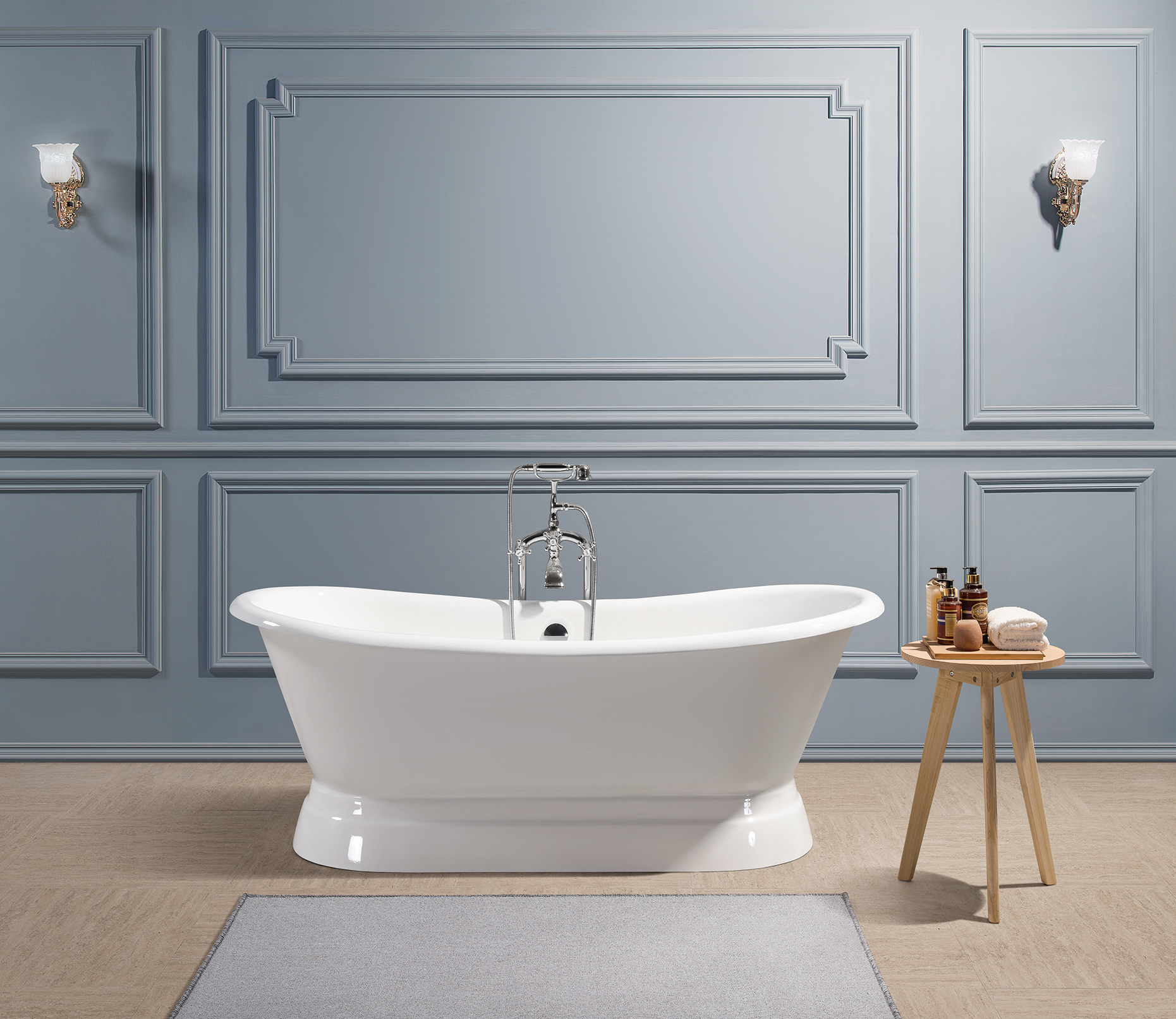 double slipper pedestal cast iron bathtubs SW-1009B double slipper pedestal cast iron bathtubs SW-1009B