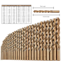 Profissional 29pcs Twist Drill Bit Bit Set 5% Cobalt HSS M35 Torção de haste de haste totalmente moída Ferrilha para aço inoxidável