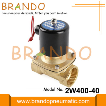 2W400-40 Válvula solenoide de agua de latón de 1,5 pulgadas 24 V