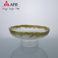 Clear round gold decoration glass charger plate