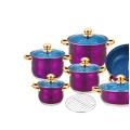 13 Pieces Purple Painted Cooking Set