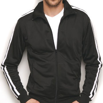 Men's Long Sleeve Tracksuit Jackets with Hidden Zipped Pockets at Front Side Panels