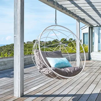 Customized Rattan Woven Hanging Swing Sofa for Comfortable Outdoor Design