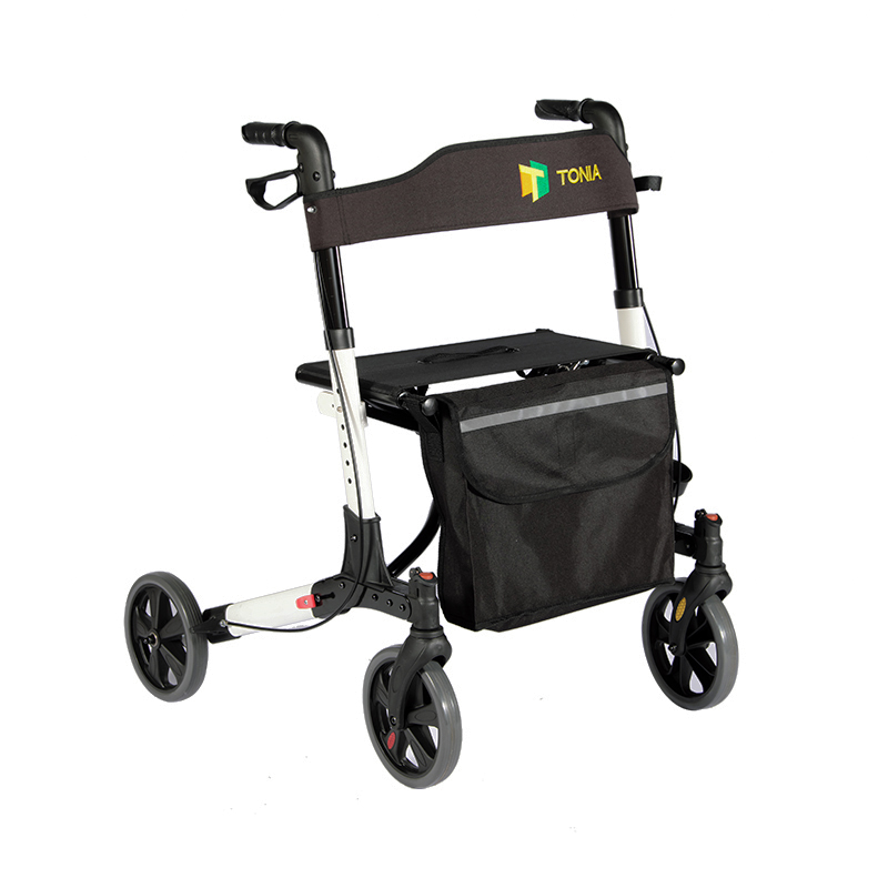 Four Wheeled Senior Alloy Lightweight Rollator Walker