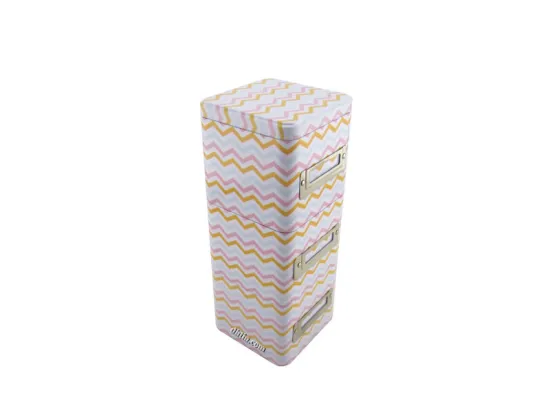 stackable tea tin, stackable tin caddy, stackable tin box