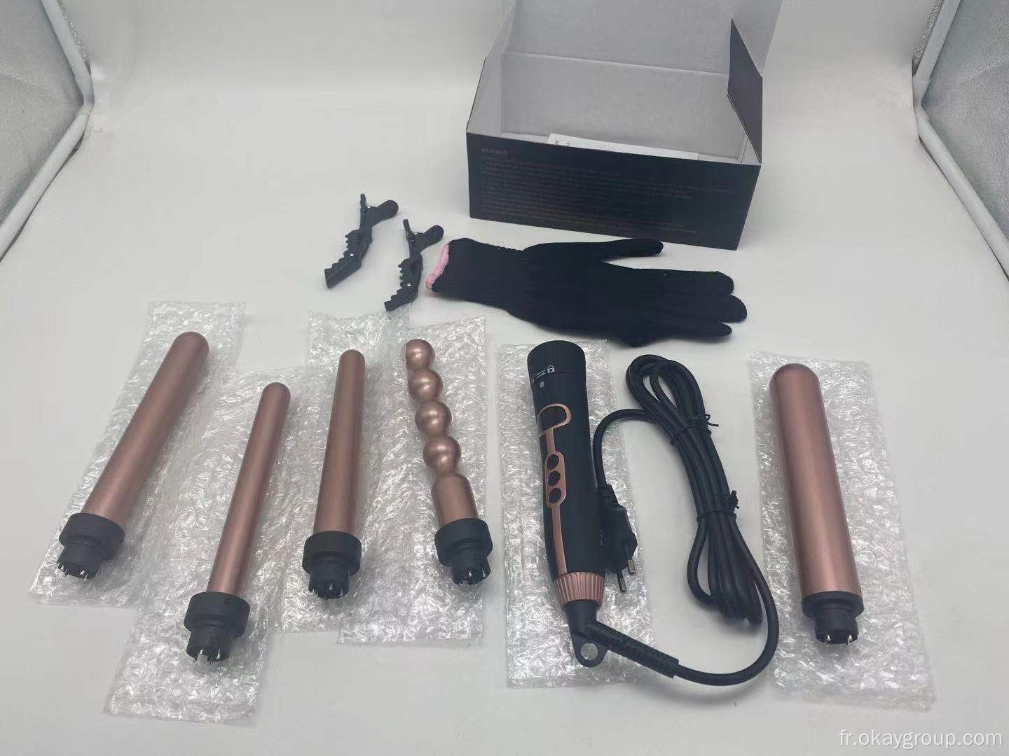 Hair Curling Wand Ensemble de bigoudis 5P