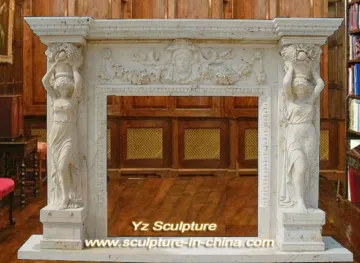 Natural Stone Fireplace Mantel FPS-A006