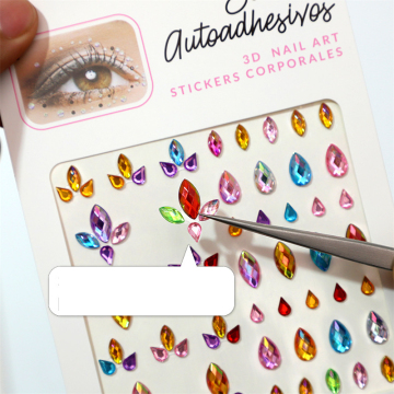 Music Festival Stage Face Paint: Diamond Adesions for Eyes and fronte