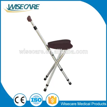OEM Multi-function aluminum Adjustablle folding cane with seat for elderly
