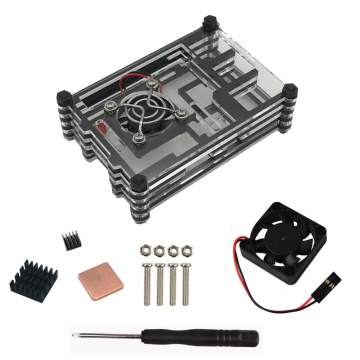 9 Schichten Acrylhülle mit optionalem Kühlventilator für Raspberry Pi 3 Modell B+