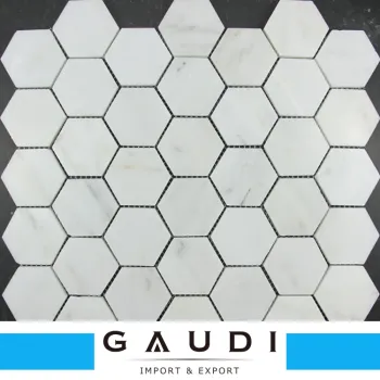 Lowest price 8mm hexagonal east white marble stone mosaic for wall