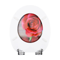 Wooden Toilet Seat-Durable MDF Toilet Seat with rose-pattern