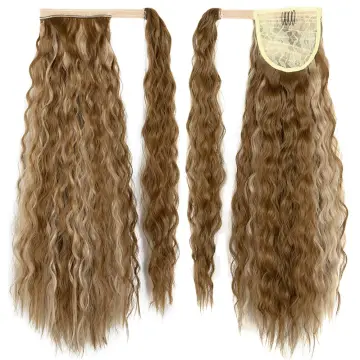 Wholesale Ponytails Widen Long Wavy Synthetic Ponytail Hair Extensions for Black Women Wrap Around Ponytail