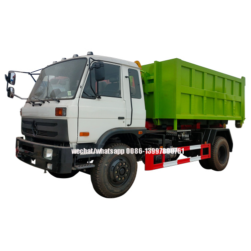 Dongfeng 15 tons hydraulic/hook arm garbage truck with garbage box