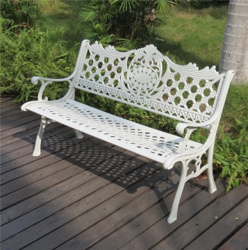 Three-Seat Cast Aluminum Outdoor Park Bench with Garden Backrest