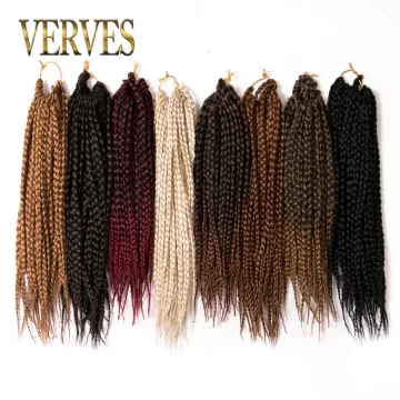 Box Braids Hair ombre Crochet Hair Extensions 22 roots/pack synthetic braiding Burgundy Brown color 18 Inch Crochet Braids