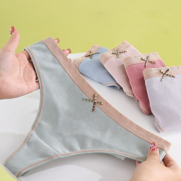 Breathable Cotton Crotch Tanga Underwear - Low-Rise T-back Thongs